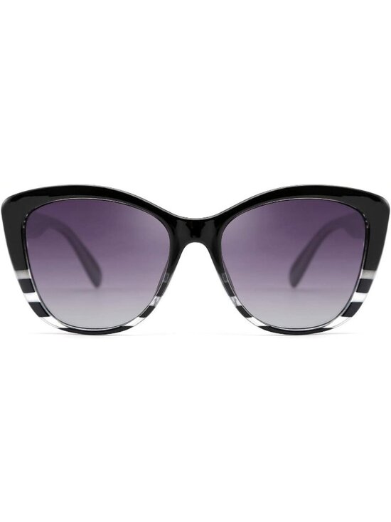 Accessories - Women's Strip Purple Polarized Sunglasses American Square Jackie O Cat Eye